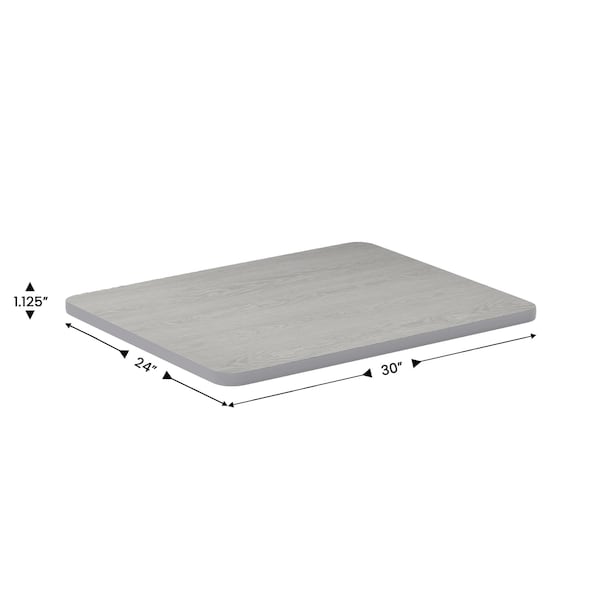 Flash Furniture Glenbrook 24in. x 30in. Rectangular Table Top with White or Gray Reversible Laminate Top - XU-WHGY-2430-GG