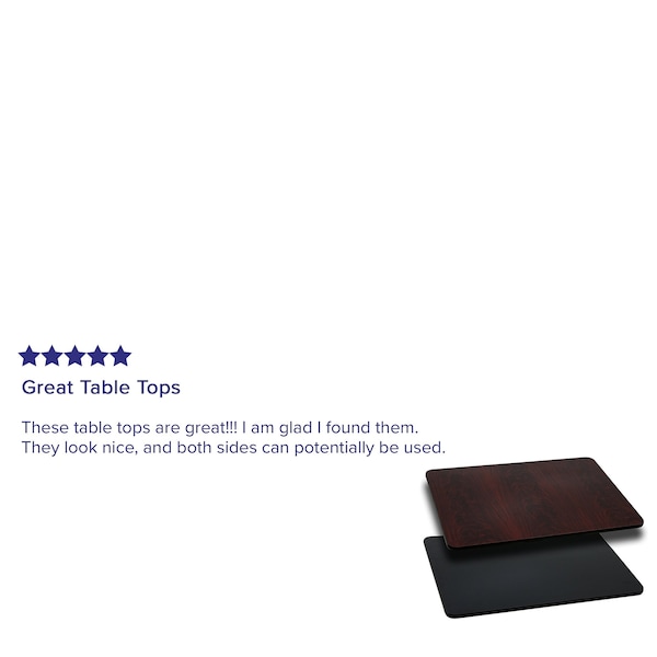 Flash Furniture Black/Mahogany Reversible Top, 30 x 48 - XU-MBT-3048-GG