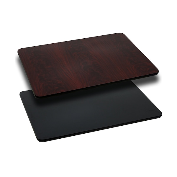 Flash Furniture Black/Mahogany Reversible Top, 30 x 48 - XU-MBT-3048-GG