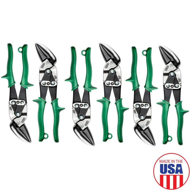 Crescent Wiss 9-1/4 in. Compound Action Offset Straight and Right Cut Aviation Snips (6-Piece) - M7R6PCC