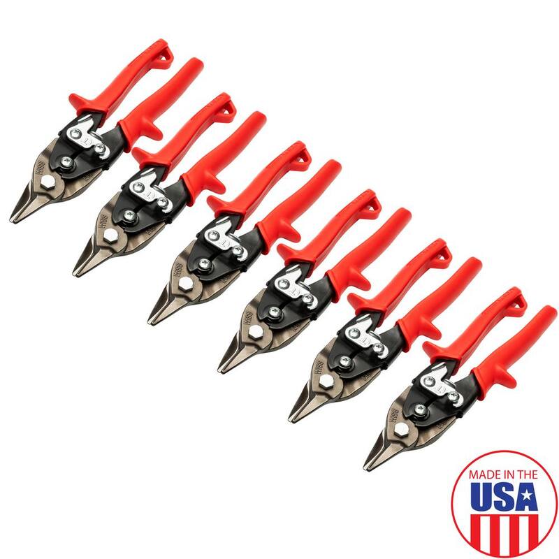 Crescent Wiss 9-1/4 in. Compound Action Straight, Left and Right Cut Bulldog Aviation Snip (6-Piece) - M5R6PCC