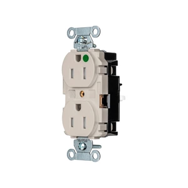 Hubbell Receptacle, 1/2 hp, 125V AC, NEMA 5-15R - 8200STLATR