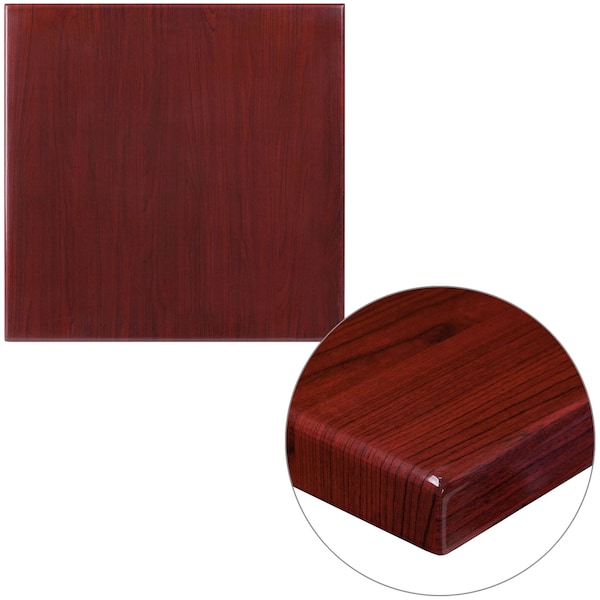 Flash Furniture Square Mahogany Resin Table Top, 24 - TP-MAH-2424-GG