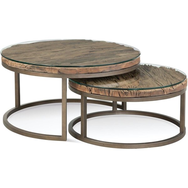 Bassett Miror Co Bassett Mirror  18 x 18 x 23 in. Cambria Top Nesting Table, Bronze - 7048-LR-120TEC