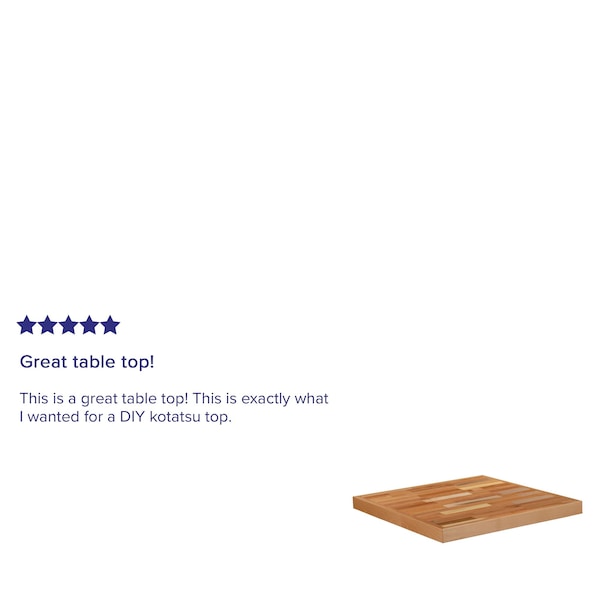 Flash Furniture 24" Square Butcher Block Style Table Top - XU-BB24SQ-GG