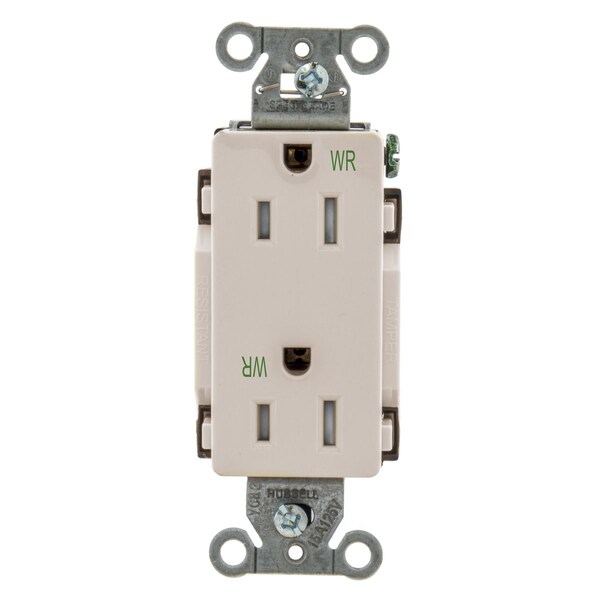 Hubbell Wiring Device-Kellems Commercial Specification Grade Style Line Decorator Duplex Receptacles - DR15LAWRTR