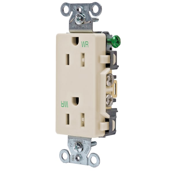 Hubbell Wiring Device-Kellems Commercial Specification Grade Style Line Decorator Duplex Receptacles - DR15LAWRTR