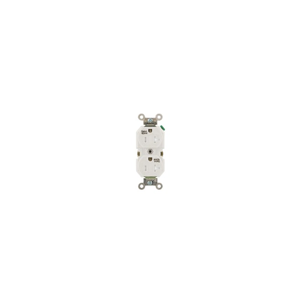 Leviton 20A Duplex Receptacle 125Vac 5-20R Wh - TWR20-W