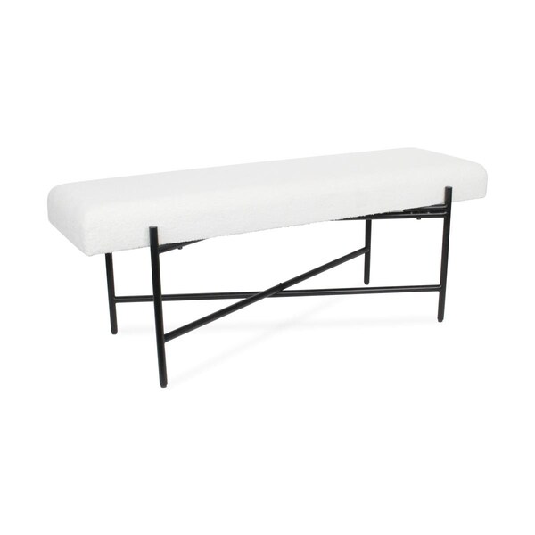 Cheungs Tingri Modern White Cushion Top Entryway Bench - 5967