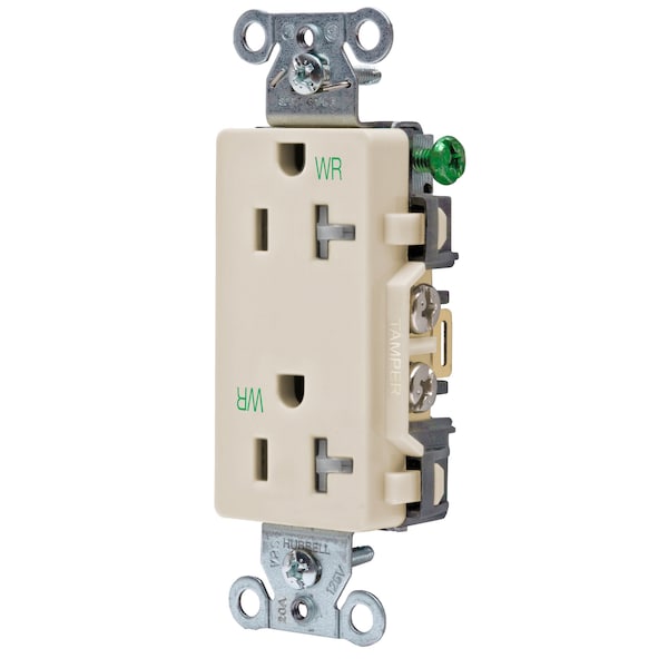 Hubbell Wiring Device-Kellems Commercial Specification Grade Style Line Decorator Duplex Receptacles - DR20LAWRTR