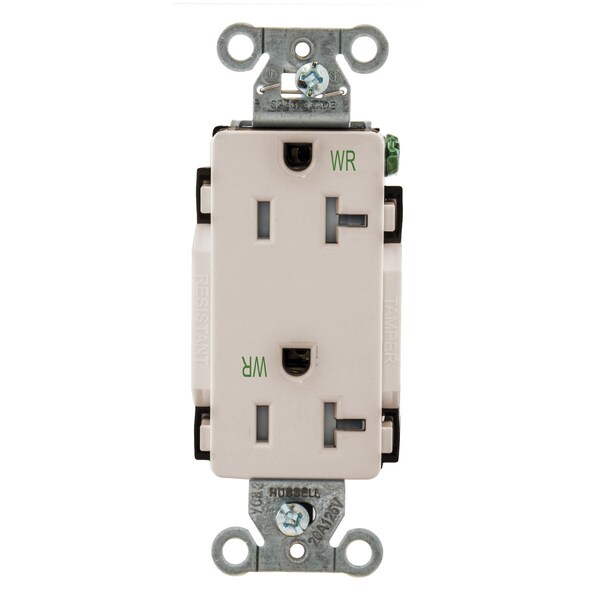 Hubbell Wiring Device-Kellems Commercial Specification Grade Style Line Decorator Duplex Receptacles - DR20LAWRTR