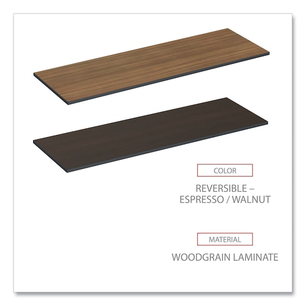 Alera Reversible Laminate Table Top, Rect, 71.5w x 23 5/8d, Espresso/Walnut - ALETT7224EW