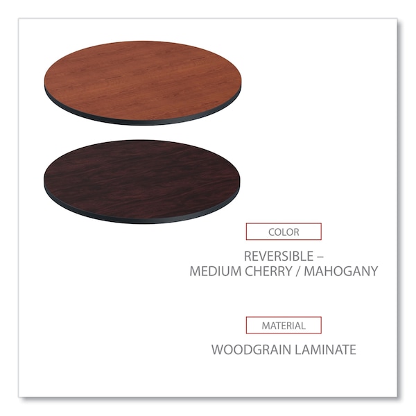 Alera Round Rev Lam Table Top, Round, Med Cherry/Mahog , Mahogany Tabletop - ALETTRD36CM