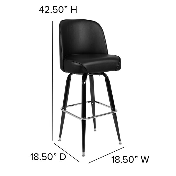 Flash Furniture Metal Barstool w/Swivel Bucket Seat - XU-F-125-GG