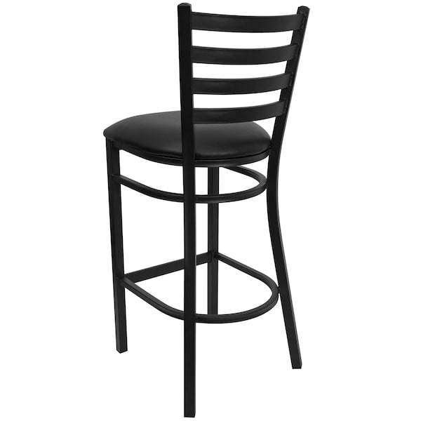 Flash Furniture 30" Ladder Back Restaurant Stool - XU-DG697BLAD-BAR-BLKV-GG