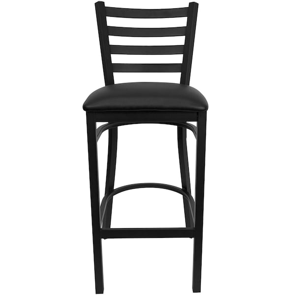 Flash Furniture 30" Ladder Back Restaurant Stool - XU-DG697BLAD-BAR-BLKV-GG