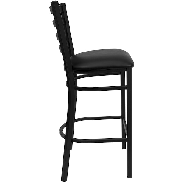 Flash Furniture 30" Ladder Back Restaurant Stool - XU-DG697BLAD-BAR-BLKV-GG