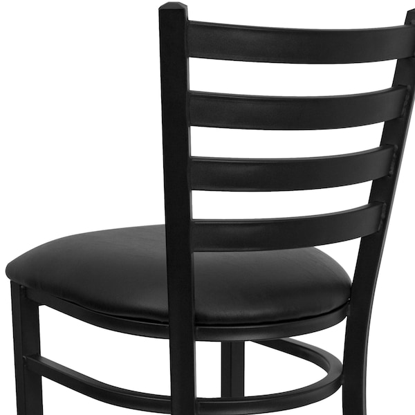 Flash Furniture 30" Ladder Back Restaurant Stool - XU-DG697BLAD-BAR-BLKV-GG