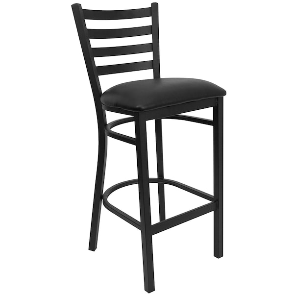 Flash Furniture 30" Ladder Back Restaurant Stool - XU-DG697BLAD-BAR-BLKV-GG
