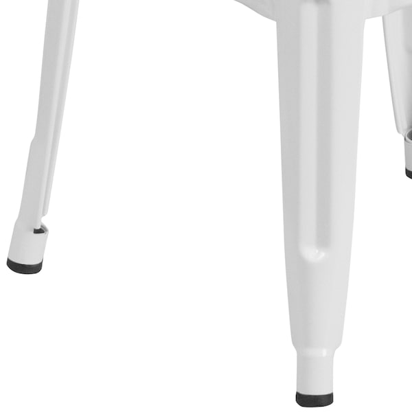 Flash Furniture 30" High No Back White Metal Barstool Square Seat - CH-31320-30-WH-GG
