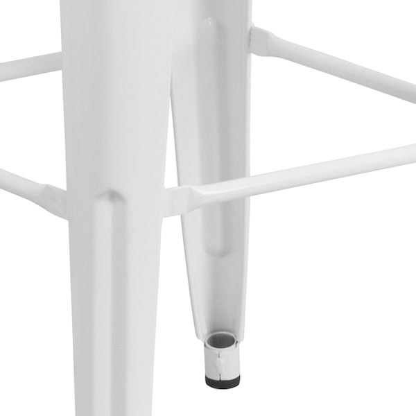 Flash Furniture 30" High No Back White Metal Barstool Square Seat - CH-31320-30-WH-GG