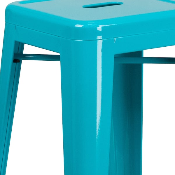 Flash Furniture 30" High Backless Crystal Teal-Blue Barstool - ET-BT3503-30-CB-GG