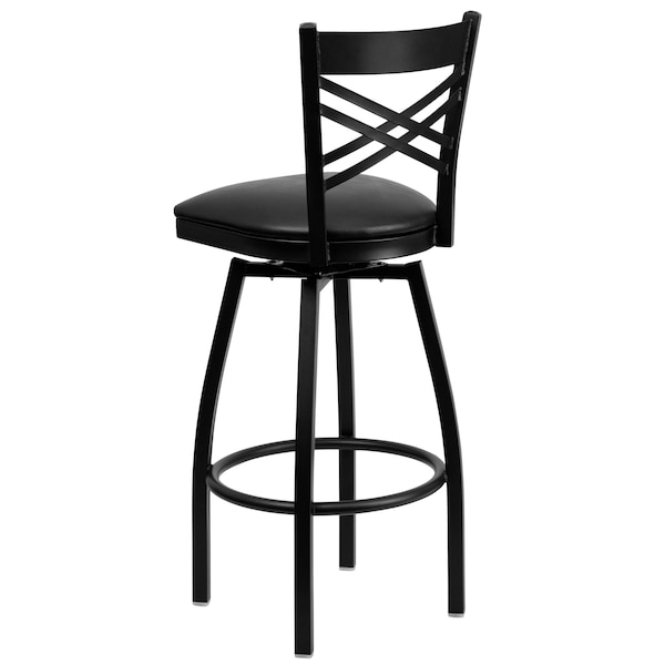 Flash Furniture Swivel Batstool, X Back, Black Seat - XU-6F8B-XSWVL-BLKV-GG