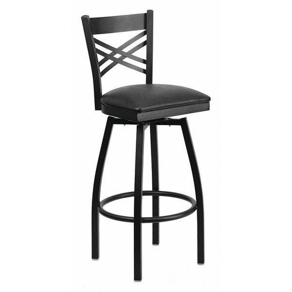 Flash Furniture Swivel Batstool, X Back, Black Seat - XU-6F8B-XSWVL-BLKV-GG