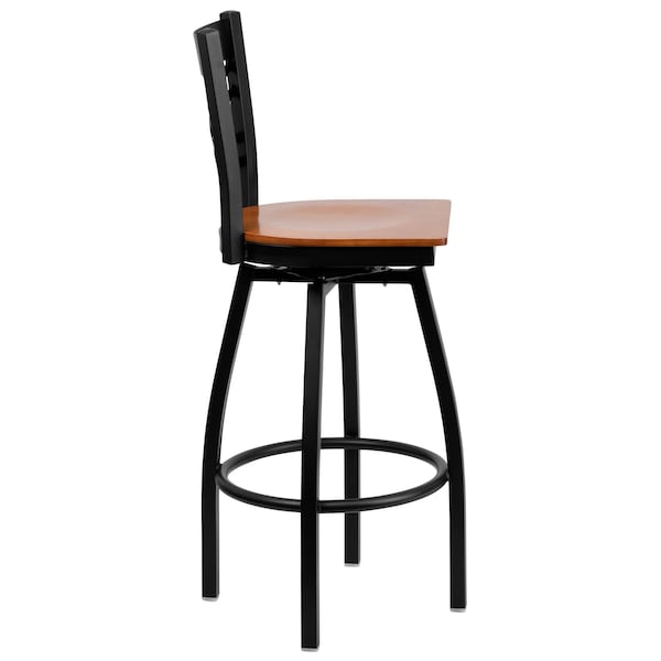 Flash Furniture Swivel Batstool, X Back, Cherry Seat - XU-6F8B-XSWVL-CHYW-GG