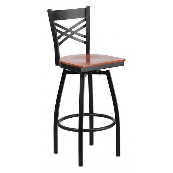 Flash Furniture Swivel Batstool, X Back, Cherry Seat - XU-6F8B-XSWVL-CHYW-GG