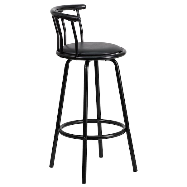 Flash Furniture Swivel Barstool, Mtl, Crown Back, Blk Seat - YB-Y-J909-KD-GG