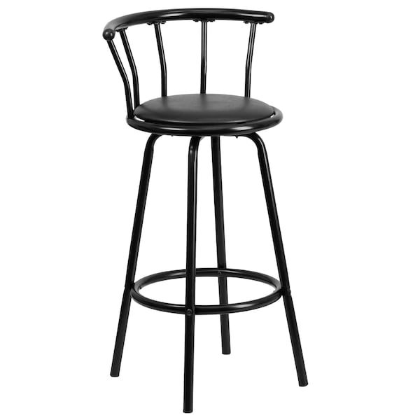 Flash Furniture Swivel Barstool, Mtl, Crown Back, Blk Seat - YB-Y-J909-KD-GG