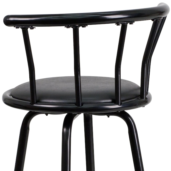 Flash Furniture Swivel Barstool, Mtl, Crown Back, Blk Seat - YB-Y-J909-KD-GG