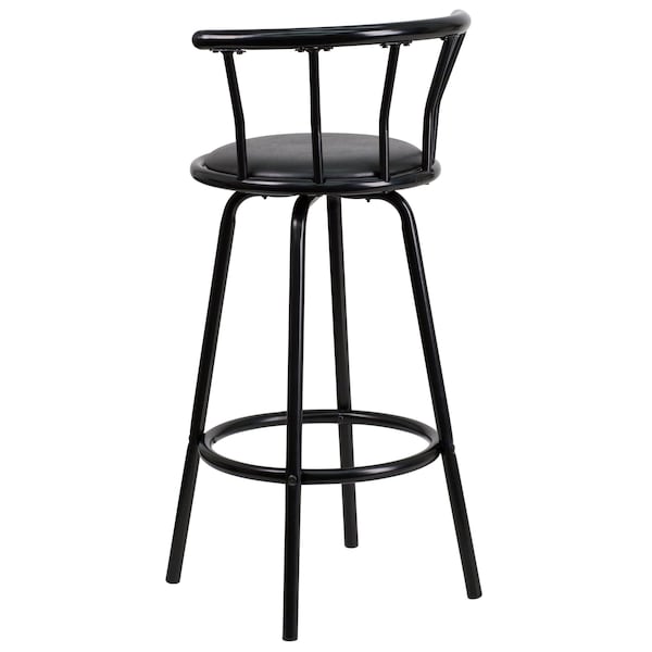Flash Furniture Swivel Barstool, Mtl, Crown Back, Blk Seat - YB-Y-J909-KD-GG