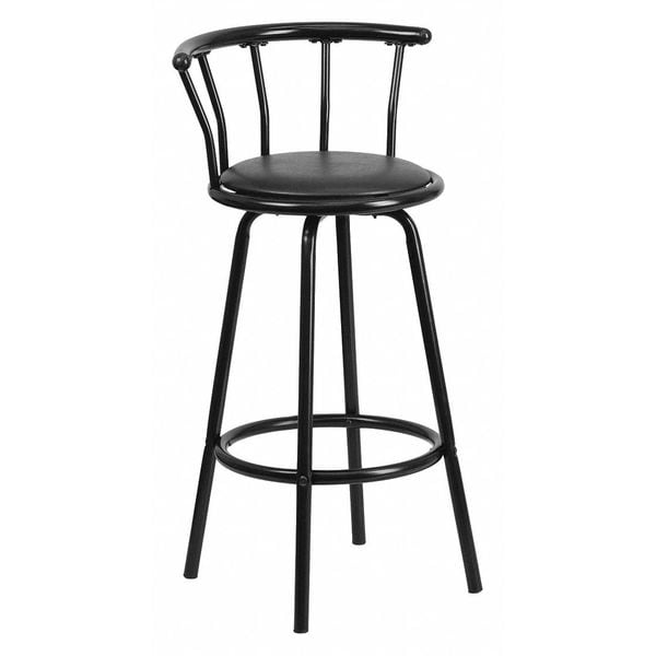 Flash Furniture Swivel Barstool, Mtl, Crown Back, Blk Seat - YB-Y-J909-KD-GG