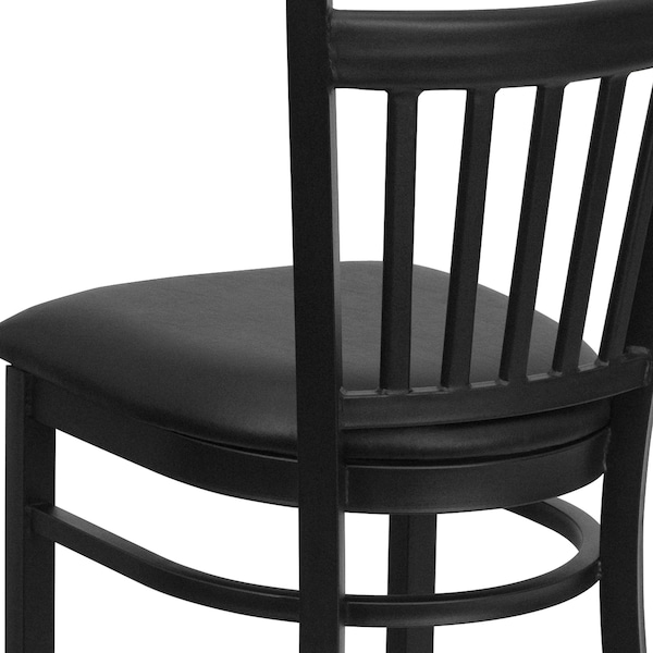 Flash Furniture Restaurant Stool, Vertical Back, Blk Seat - XU-DG-6R6B-VRT-BAR-BLKV-GG