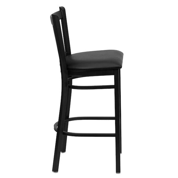 Flash Furniture Restaurant Stool, Vertical Back, Blk Seat - XU-DG-6R6B-VRT-BAR-BLKV-GG
