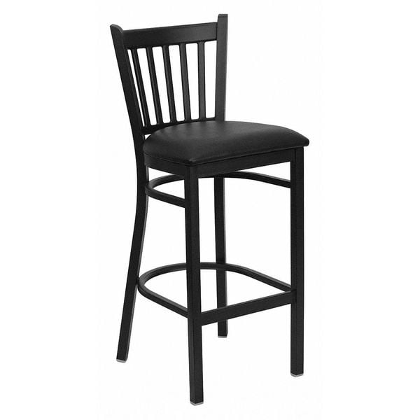 Flash Furniture Restaurant Stool, Vertical Back, Blk Seat - XU-DG-6R6B-VRT-BAR-BLKV-GG