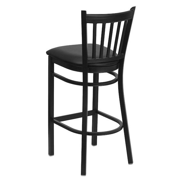 Flash Furniture Restaurant Stool, Vertical Back, Blk Seat - XU-DG-6R6B-VRT-BAR-BLKV-GG