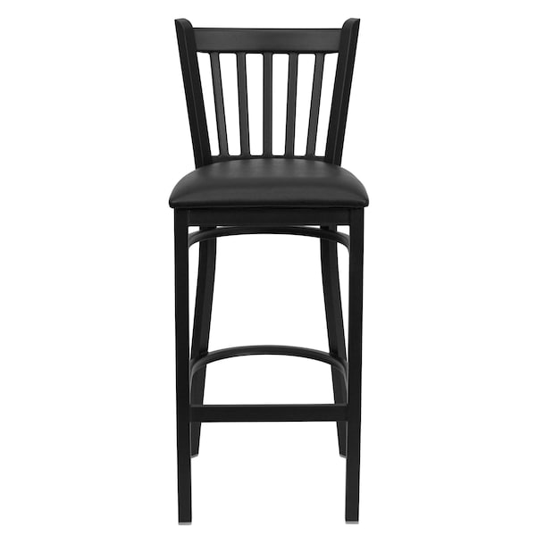 Flash Furniture Restaurant Stool, Vertical Back, Blk Seat - XU-DG-6R6B-VRT-BAR-BLKV-GG