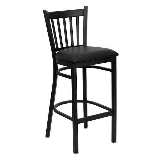 Flash Furniture Restaurant Stool, Vertical Back, Blk Seat - XU-DG-6R6B-VRT-BAR-BLKV-GG