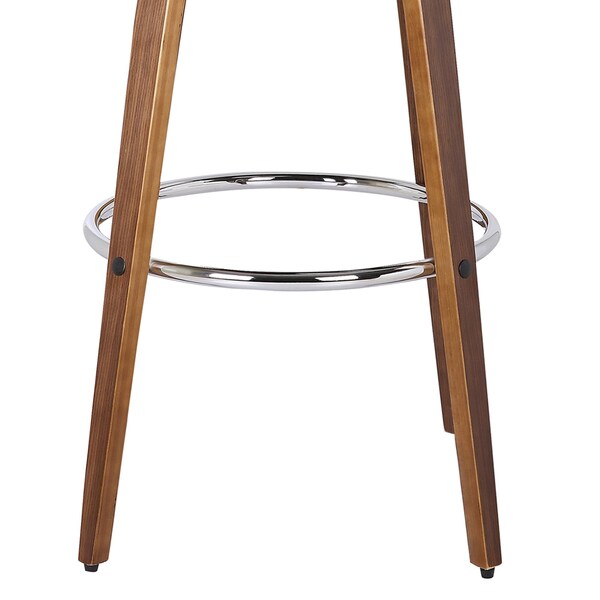 Armen Living Sonia 30" Bar Height Swivel Brown Faux Leather and Walnut Wood Bar Stool - LCSOBABRWA30