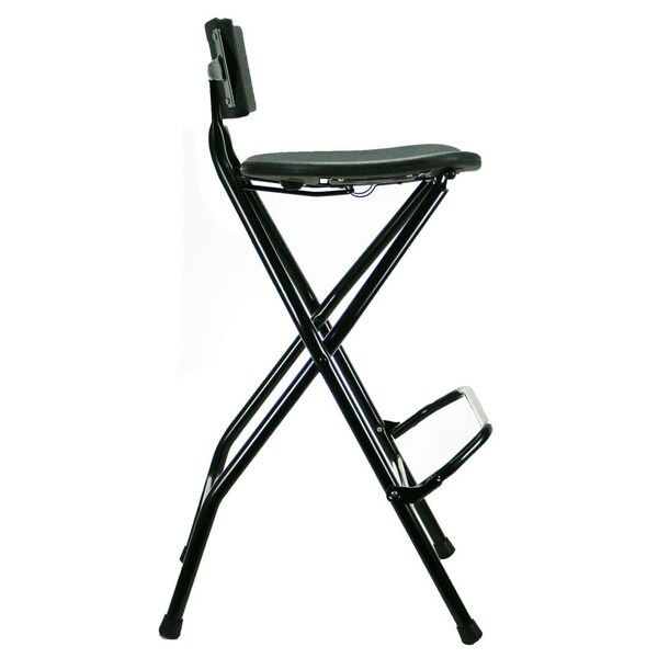 Atlas Commercial Products Folding Bar Stool with Backrest, Black - FBS2BLCK