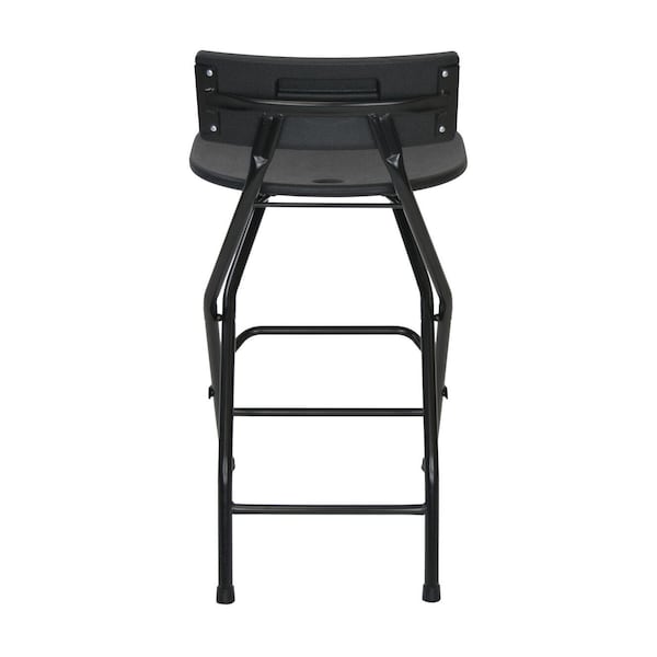 Atlas Commercial Products Folding Bar Stool with Backrest, Black - FBS2BLCK