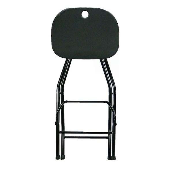 Atlas Commercial Products Folding Bar Stool with Backrest, Black - FBS2BLCK