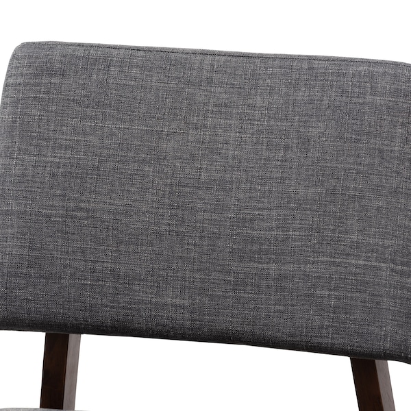 Baxton Studio Colton Dark Gray Upholstered and Walnut-Finished Wood Bar Stool, PK2 - 152-9248