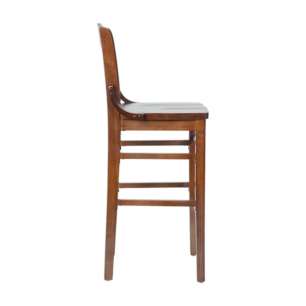Flash Furniture Stool, Hercules, Walnut Wood - XU-DG-W0006BAR-WAL-GG