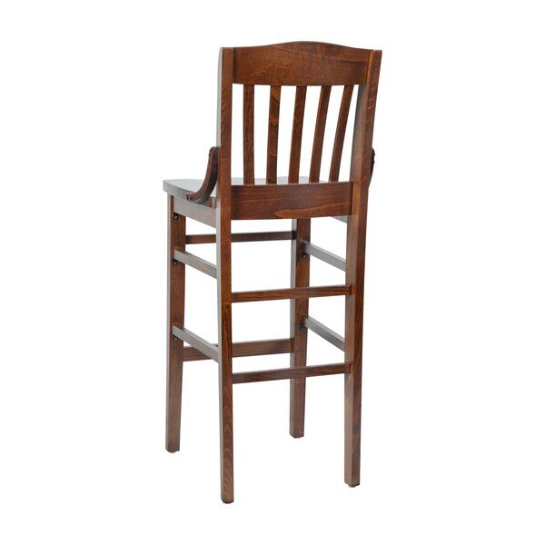 Flash Furniture Stool, Hercules, Walnut Wood - XU-DG-W0006BAR-WAL-GG