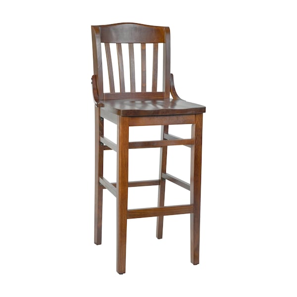 Flash Furniture Stool, Hercules, Walnut Wood - XU-DG-W0006BAR-WAL-GG