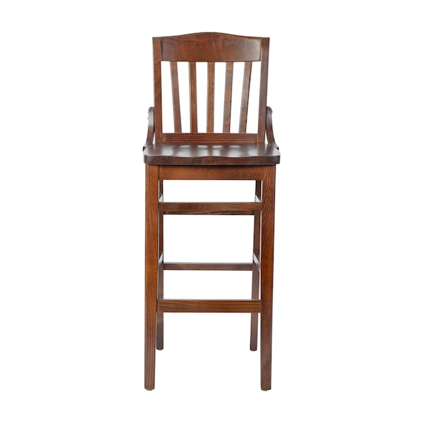 Flash Furniture Stool, Hercules, Walnut Wood - XU-DG-W0006BAR-WAL-GG